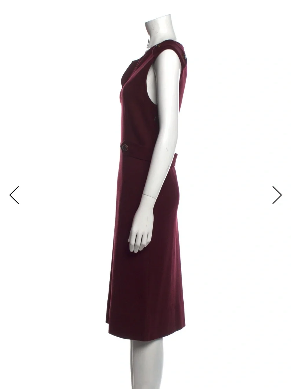 Tory Burch Sleeveless V-Neck Wine Sheath Dress